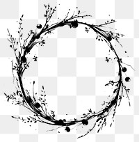 PNG Wreath drawing black white.