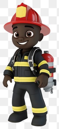 PNG Fire fighter character cartoon helmet.