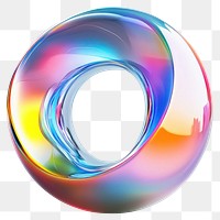 PNG 3D hoop shape rainbow sphere glass.