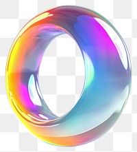 PNG 3D hoop shape illustration rainbow glass.