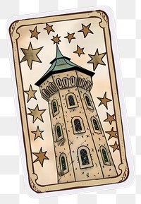 PNG Tarot card tower stars tarot.