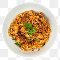 PNG Chicken biryani white food rice.