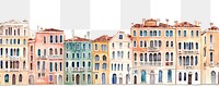 PNG Venice city buildings architecture illustration watercolor.