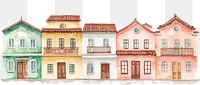 PNG Chinese townhouse architecture houses illustration.