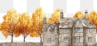 PNG English stone castle architecture illustration autumn.