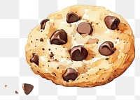 PNG Chocolate chip cookie illustration watercolor chocolate.