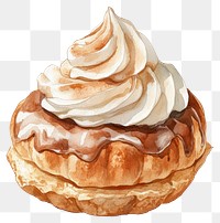 PNG Choux pastry dessert illustration watercolor.