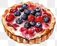 PNG Clafoutis dessert illustration watercolor.