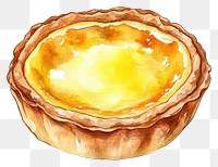 PNG Hong Kong Egg tart dessert illustration watercolor.