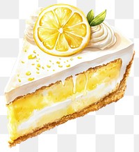 PNG Lemon cake dessert lemon illustration.