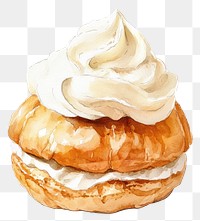 PNG Puff dessert illustration watercolor.