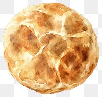 PNG Pita bread illustration watercolor realistic.