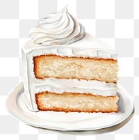 PNG White cake dessert illustration cream.