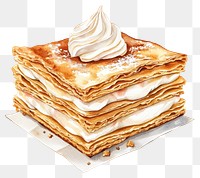 PNG Mille-feuille pastry illustration dessert.