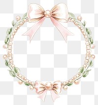 PNG Pearls circle pastel ribbon frame vintage illustration accessories.