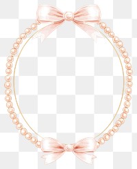 PNG Pastel ribbon frame vintage pearl oval.