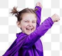 PNG Joyful child superhero pose