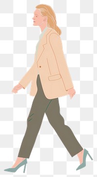 PNG Businesswoman illustration style suit.