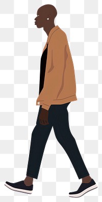 PNG Black man illustration walking casual.