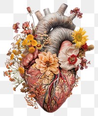 PNG Flower Collage human heart flowers illustration elements.