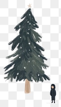 PNG Christmas tree illustration background minimalist.