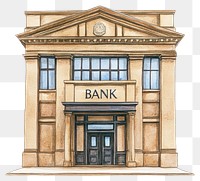 PNG Light-brown classic bank building architecture illustration institution.