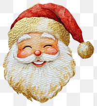 PNG Christmas santa head smiling watercolor christmas gold.