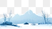 PNG Light blue winter landscape mountain illustration scenery.