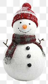 PNG Real snowman winter scarf hat.