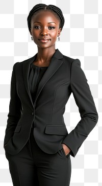 PNG African businessman suit professional portrait.