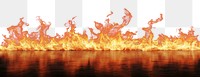 PNG Sequence of fire flames effect reflection.