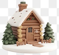 PNG Decorated Christmas Log cabin illustration log architecture.