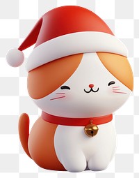 PNG Cat wearing Santa hat illustration white santa.