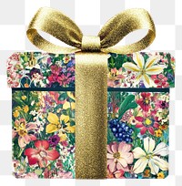 PNG Flower Collage Epiphany gift box pattern ribbon flower.