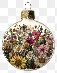 PNG Flower Collage Christmas bauble flower illustration decorative.