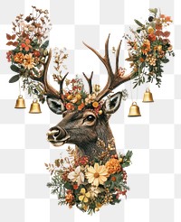 PNG Flower Collage reindeer illustration wildlife flowers.