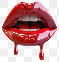 PNG Lips glossy red illustration.