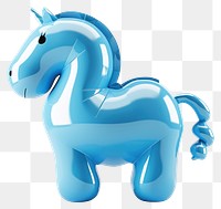 PNG Cute simple horse balloon twisted cartoon blue illustration.