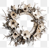 PNG White Birch and Magnolia Wreath flowers rustic wreath.