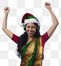 PNG Indian Woman dancing woman headphones.