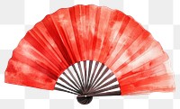 PNG Red Chinese folding fan watercolor invertebrate illustration.