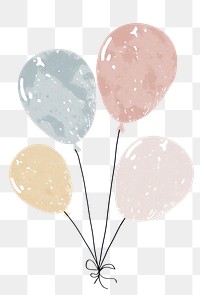 PNG New year balloons illustration pastel celebration.