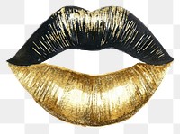 PNG Gold and black Metallic Lipstick mark lips illustration lipstick.