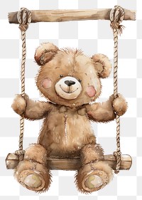 PNG Teddy bear sitting swing teddy bear wildlife animal.