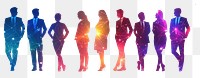 PNG Group of businesspeople silhouettes diverse person professional.