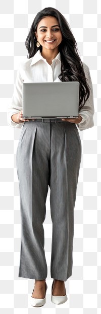 PNG Indian businesswoman laptop professional smiling.