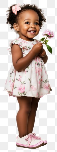 PNG Toddler African American girl flower smile photo.