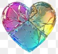 PNG A glass broken heart sign rainbow colors rainbow colors.