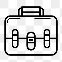 PNG Simple business briefcase icon line minimalist accessory.