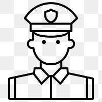 PNG Simple police profile icon illustration officer vector.